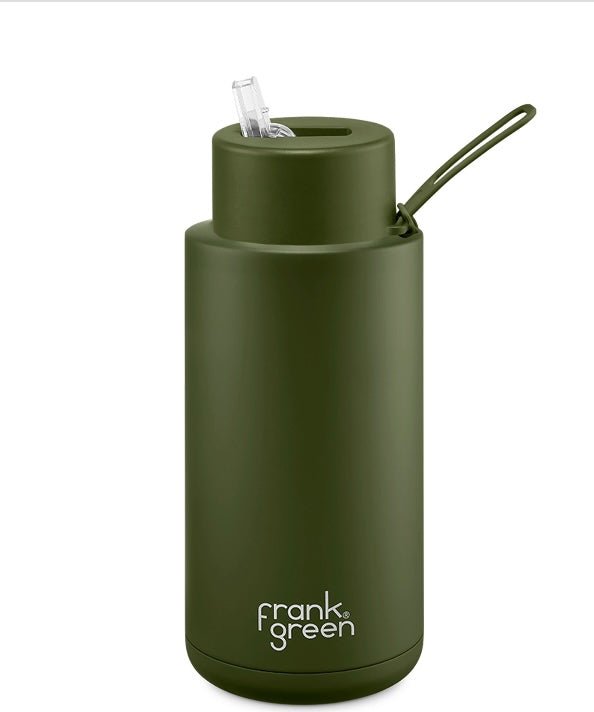 34oz / 1 Ltr Stainless Steer Ceramic Reusable bottle - Khaki Drink Bottles Frank Green