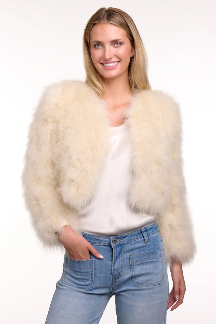 365 days feather Bolero - Chalk Fur Coat 365 days