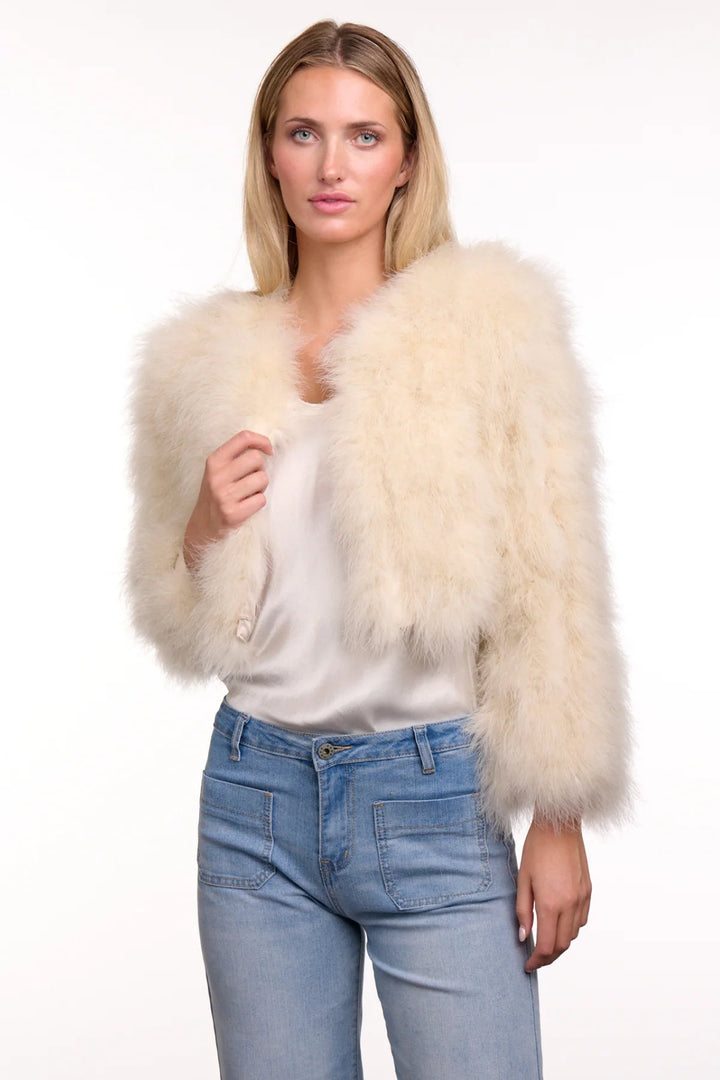 365 days feather Bolero - Chalk Fur Coat 365 days