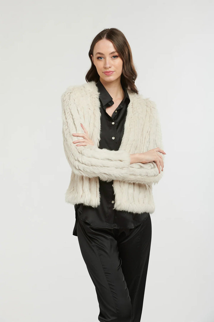 365 Days Short Fur Jacket - Chalk Fur Coat 365 days