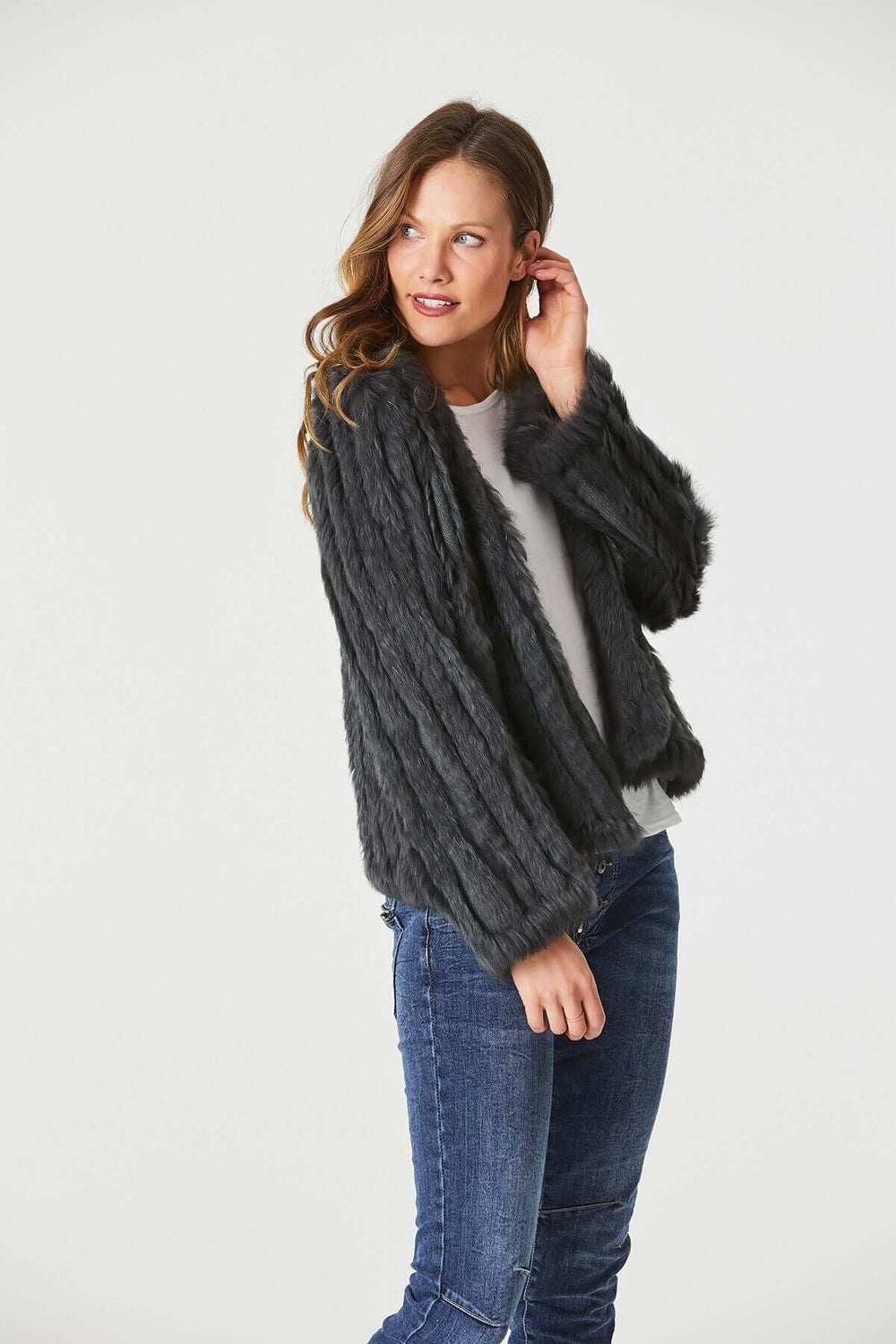 365 Days Short Fur Jacket - Steele fur coat 365 days