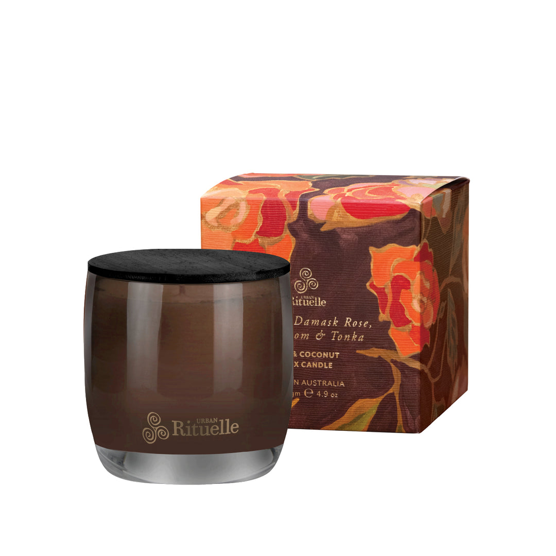 Mimosa, Damask Rose, Cardamom & Tonka Scented Soy Candle | 140gm Candles Urban Rituelle   
