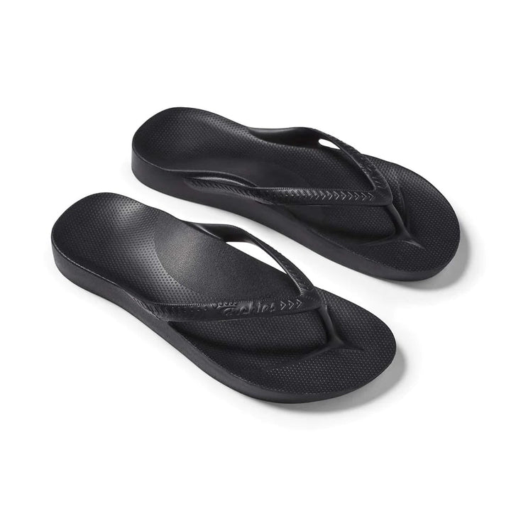Archies Arch Support Thongs - Black Shoes Archies