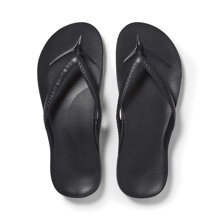 Archies Arch Support Thongs - Black Shoes Archies