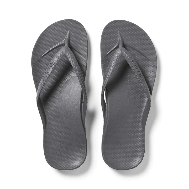 Archies Arch Support Thongs - Charcoal Shoes Archies