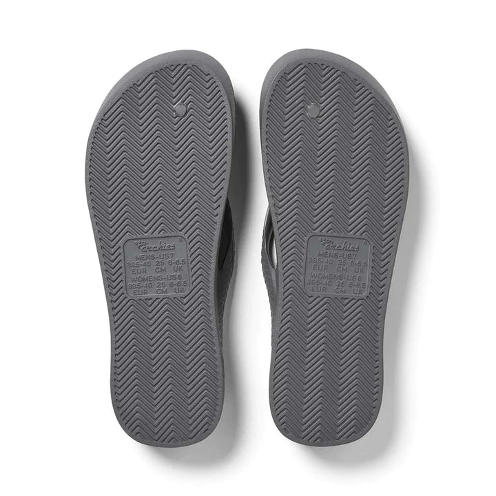 Archies Arch Support Thongs - Charcoal Shoes Archies