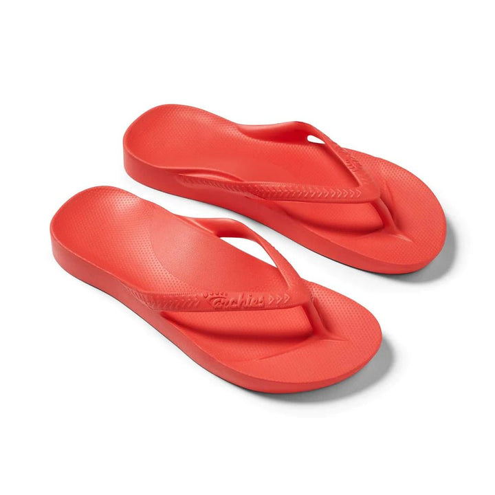 Archies Arch Support Thongs - Coral Shoes Archies