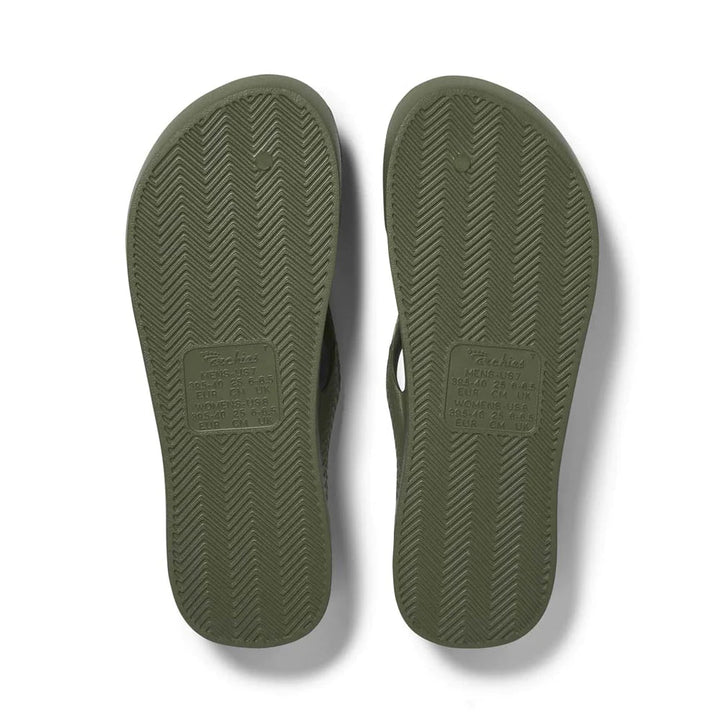 Archies Arch Support Thongs - Khaki Shoes Archies
