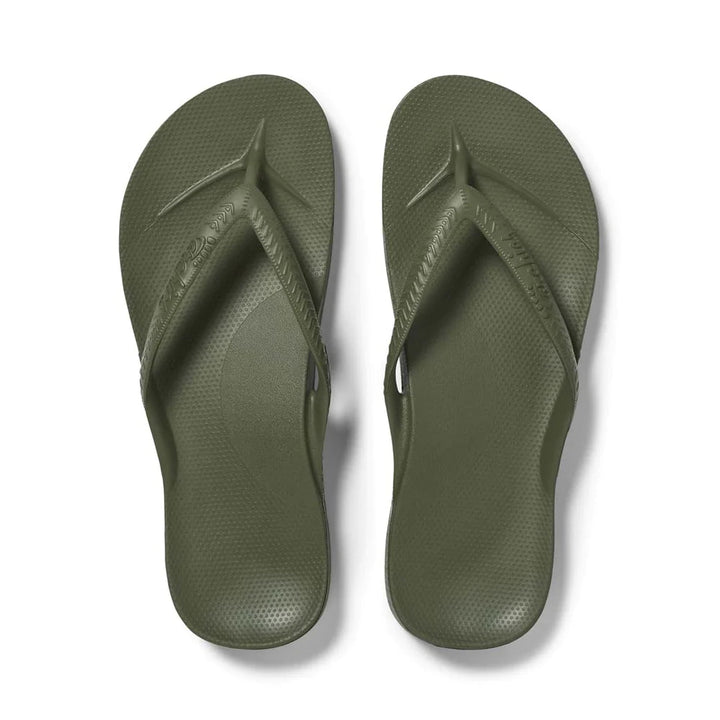 Archies Arch Support Thongs - Khaki Shoes Archies