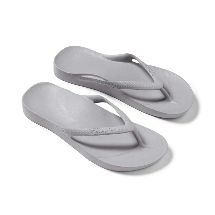 Archies Arch Support Thongs - Light Grey Shoes Archies
