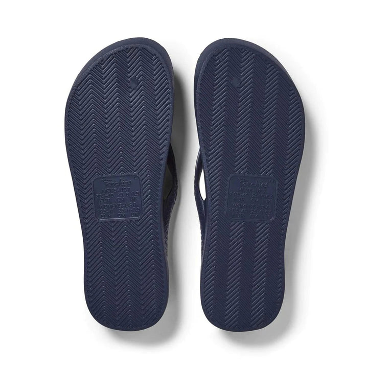 Archies Arch Support Thongs - Navy Shoes Archies