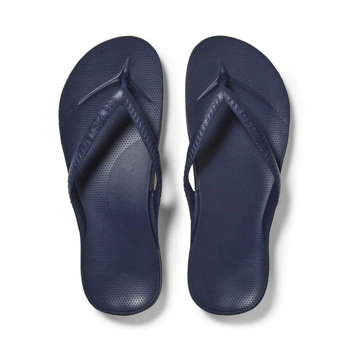 Archies Arch Support Thongs - Navy Shoes Archies