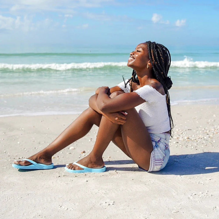 Archies Arch Support Thongs - Sky Blue Shoes Archies