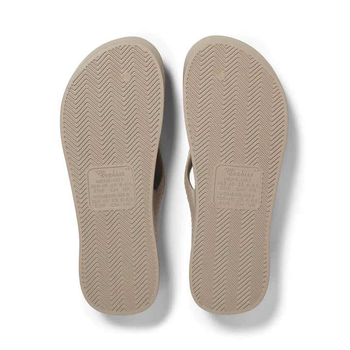 Archies Arch Support Thongs - Taupe Shoes Archies