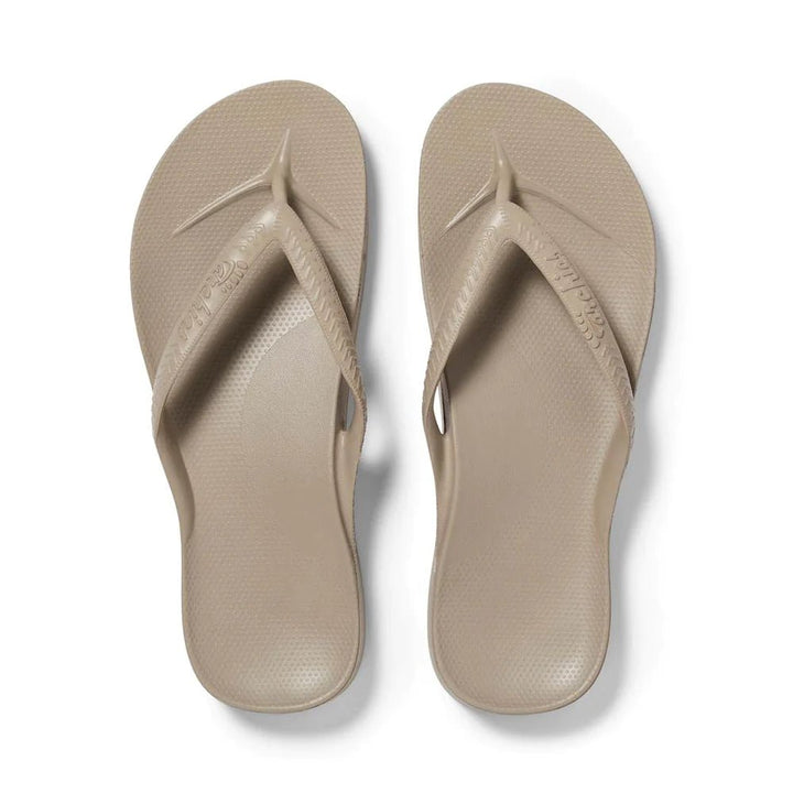 Archies Arch Support Thongs - Taupe Shoes Archies