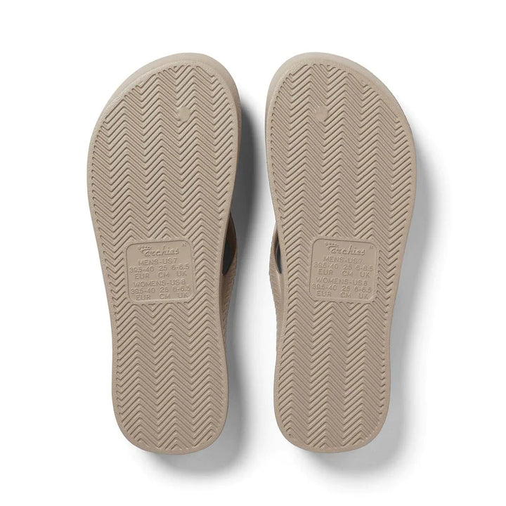 Archies 'Crystal' Arch Support Thongs - Taupe Shoes Archies