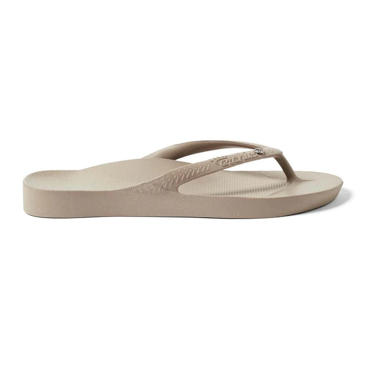 Archies 'Crystal' Arch Support Thongs - Taupe Shoes Archies