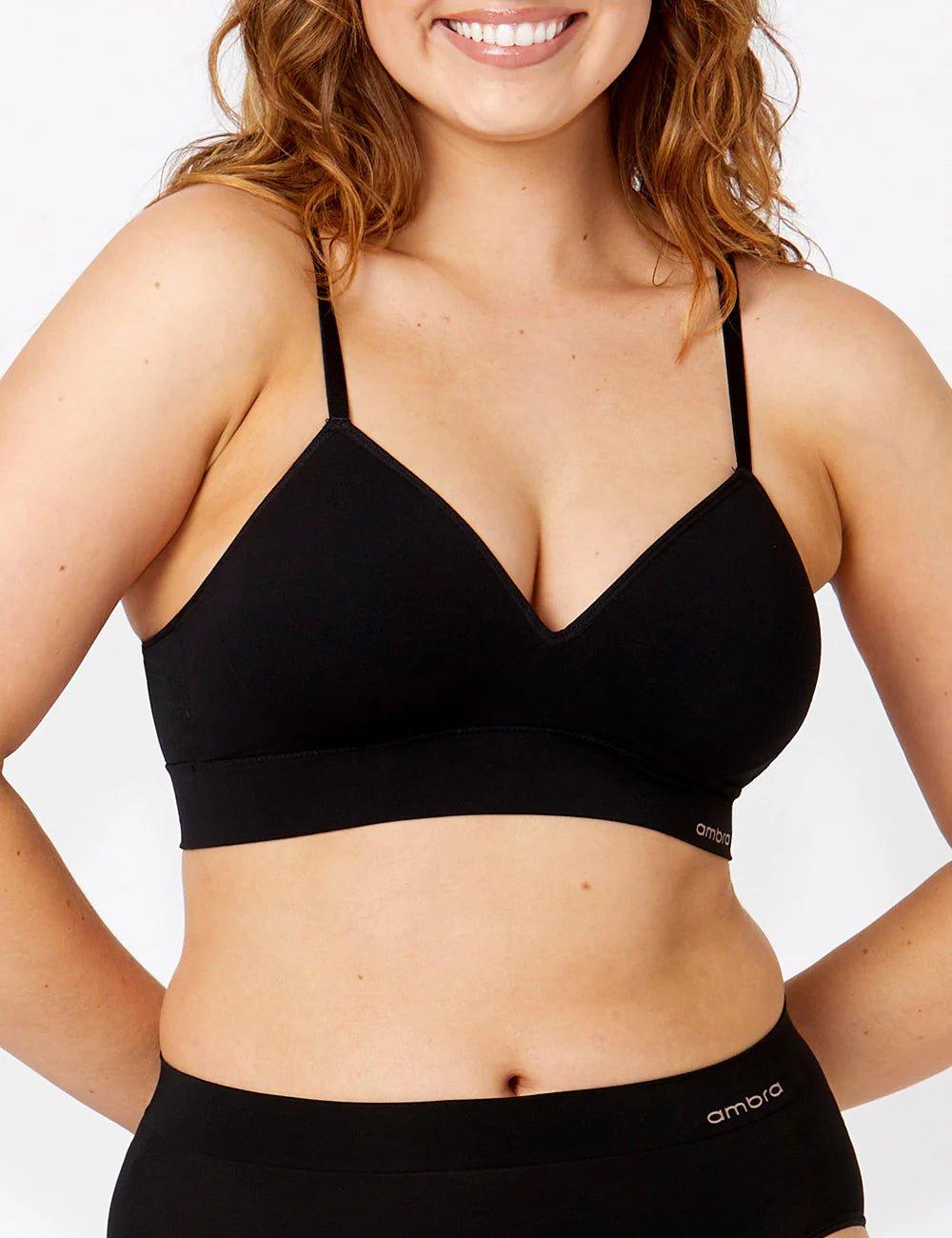 Bondi Bare Longline Padded Bra -Black Undergarments Ambra