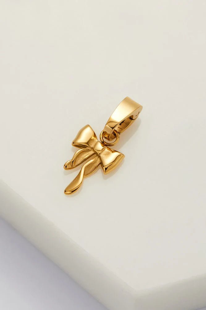 Bow Charm gold charms Zafino Jewellery
