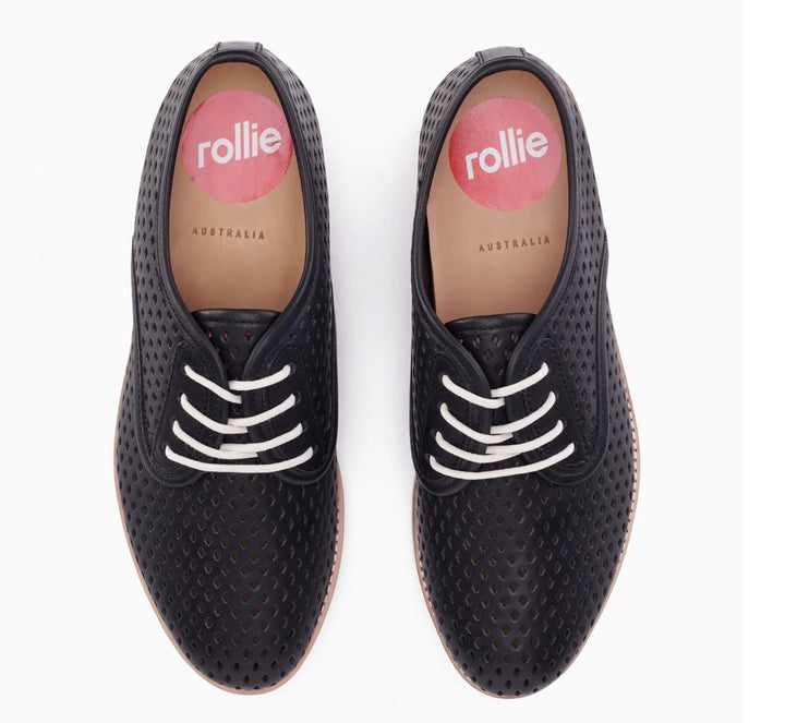 Derby Punch Black ROLLIE Shoes Rollie