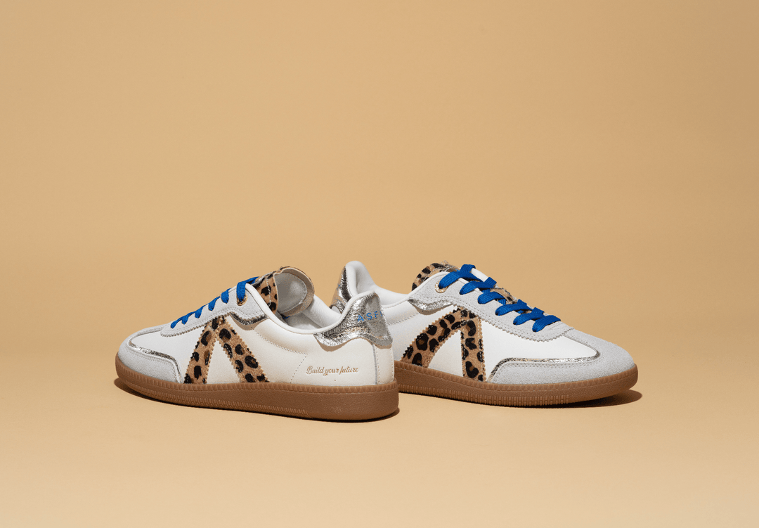 ELITE CLASSIC WHITE LEOPARD SILVER BLUE sneakers ASFVLT SNEAKERS