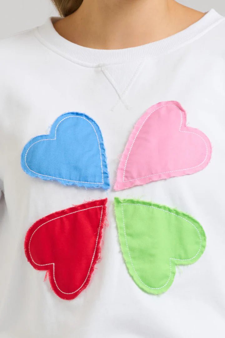 EST 1971 Zipside Classic Cotton Sweatshirt - White Hearts windcheeter Est 1971