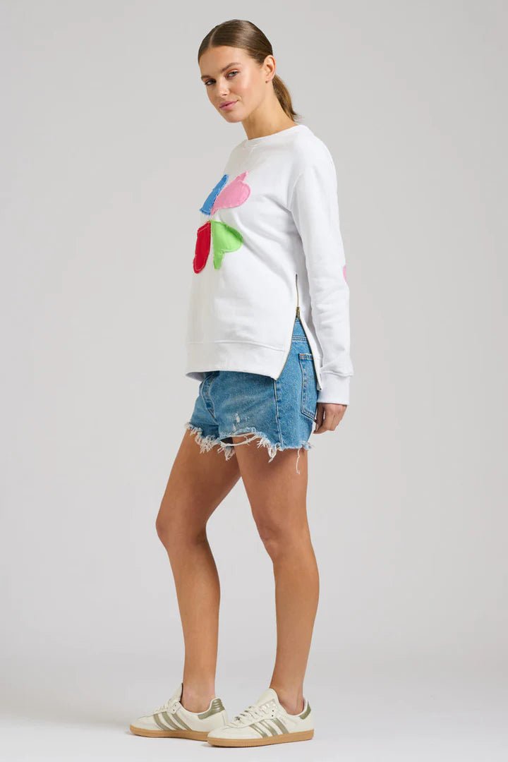 EST 1971 Zipside Classic Cotton Sweatshirt - White Hearts windcheeter Est 1971