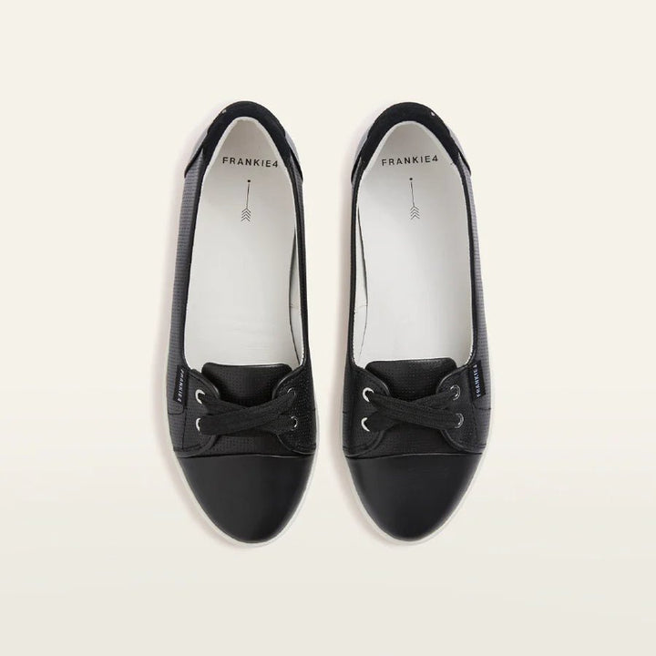 Hannah III BLACK Punched by Frankie4 Shoes FRANKIE4
