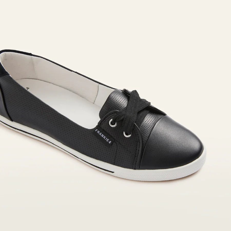 Hannah III BLACK Punched by Frankie4 Shoes FRANKIE4
