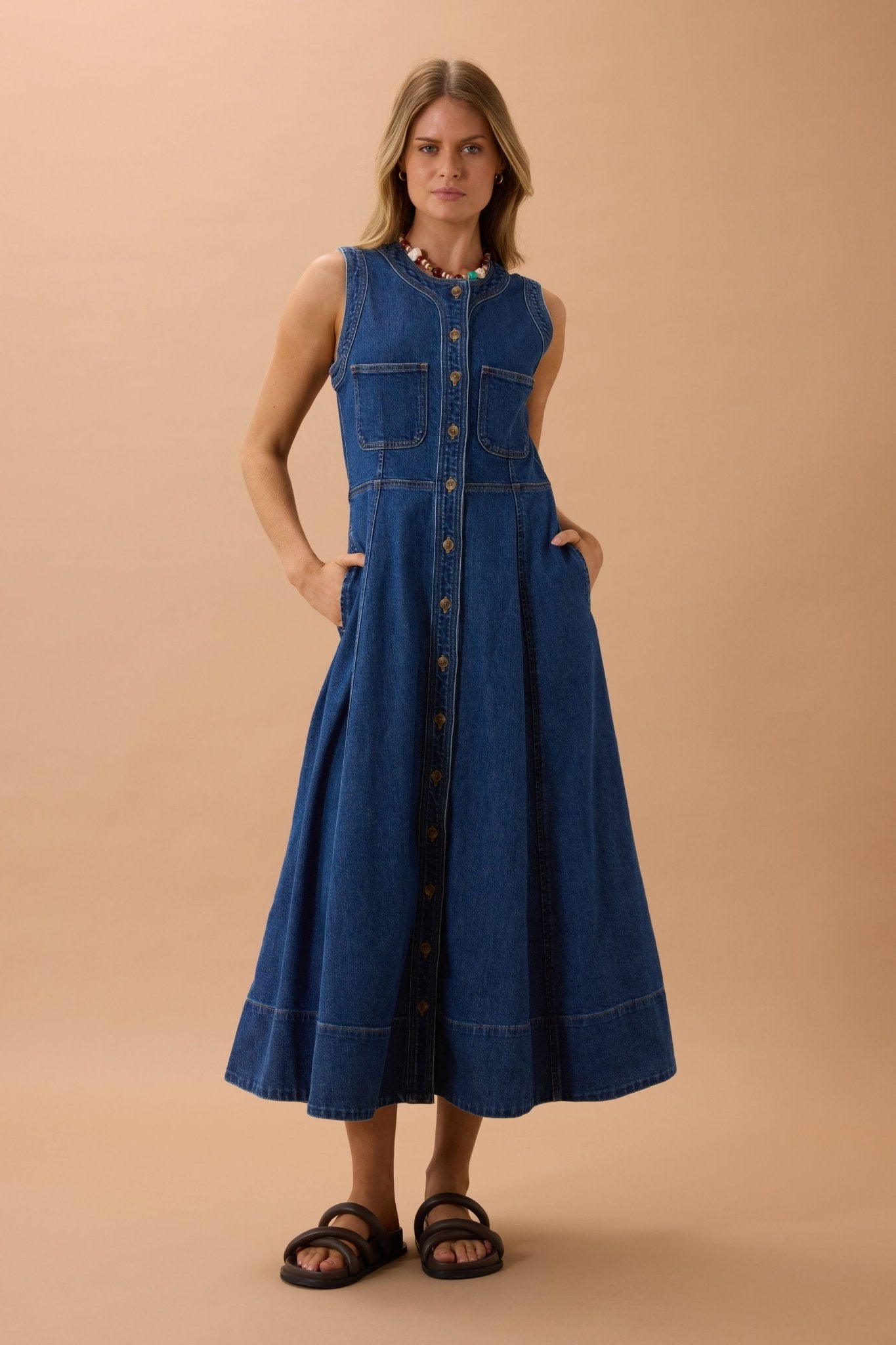 Hazel Print Tunic Sleeveless Dress