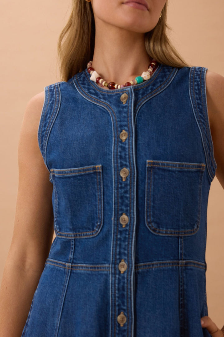 Hazel Sleeveless Midi Shirt Dress Ceres Life