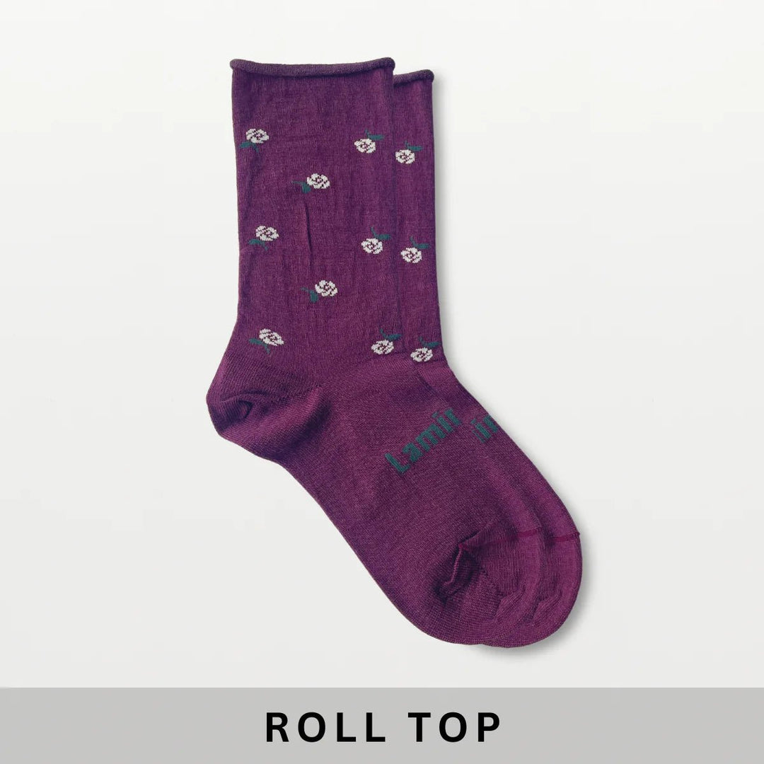 Lamington -Merino Wool Roll Top Crew Socks | WOMAN + MAN | Glad SOCKS Lamington