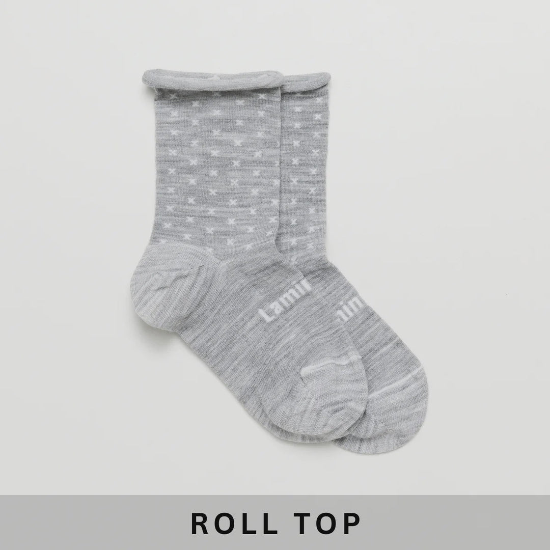 Lamington -Merino Wool Roll Top Crew Socks | WOMAN | Powder SOCKS Lamington