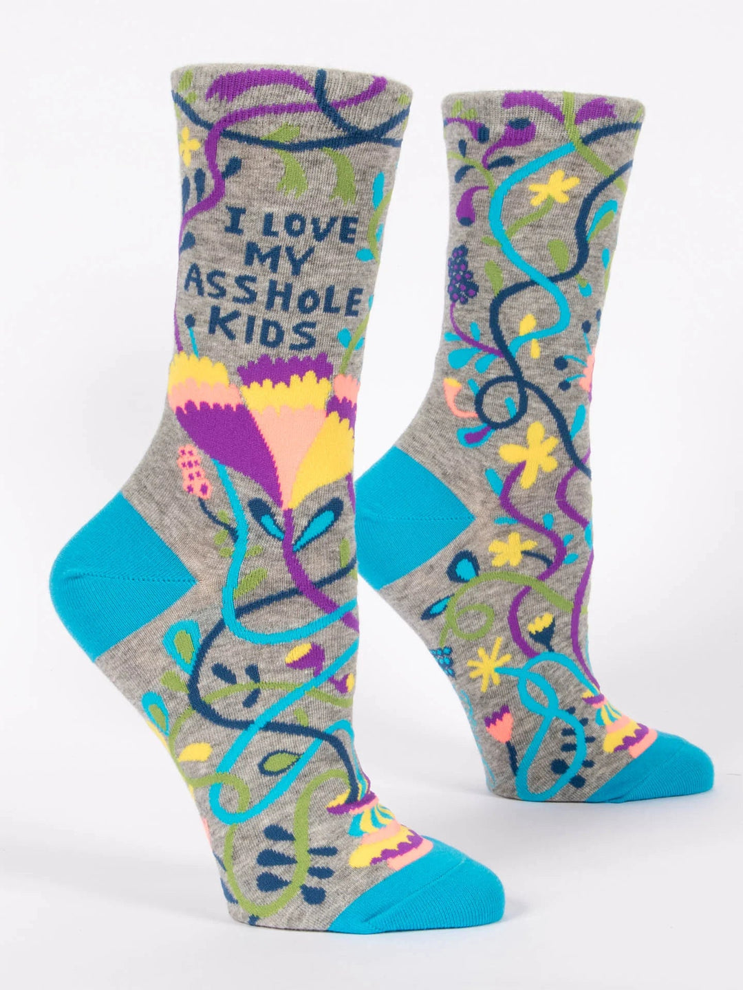 "Love my assehole kids" Crew socks socks Blue Q Socks