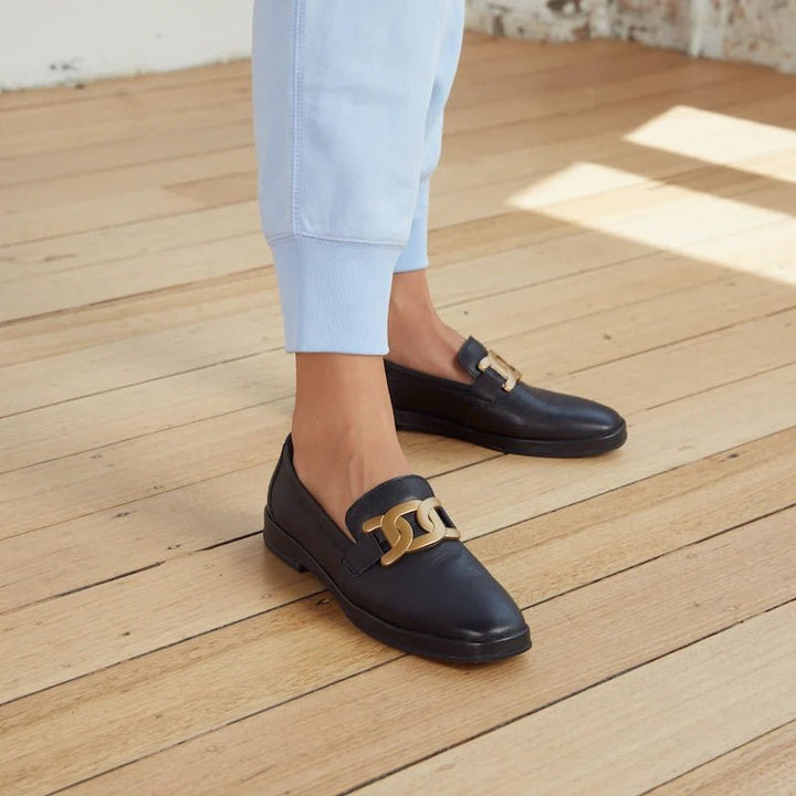 Luigi Black Loafer Shoes Alfie & Evie