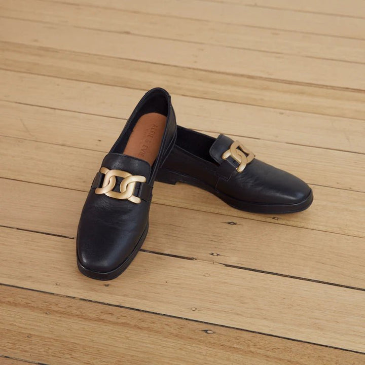 Luigi Black Loafer Shoes Alfie & Evie