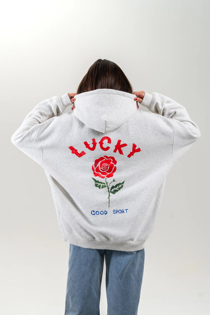 Maku - LUCKY Unisex Hoodie Light Marle Grey Windcheater Maku