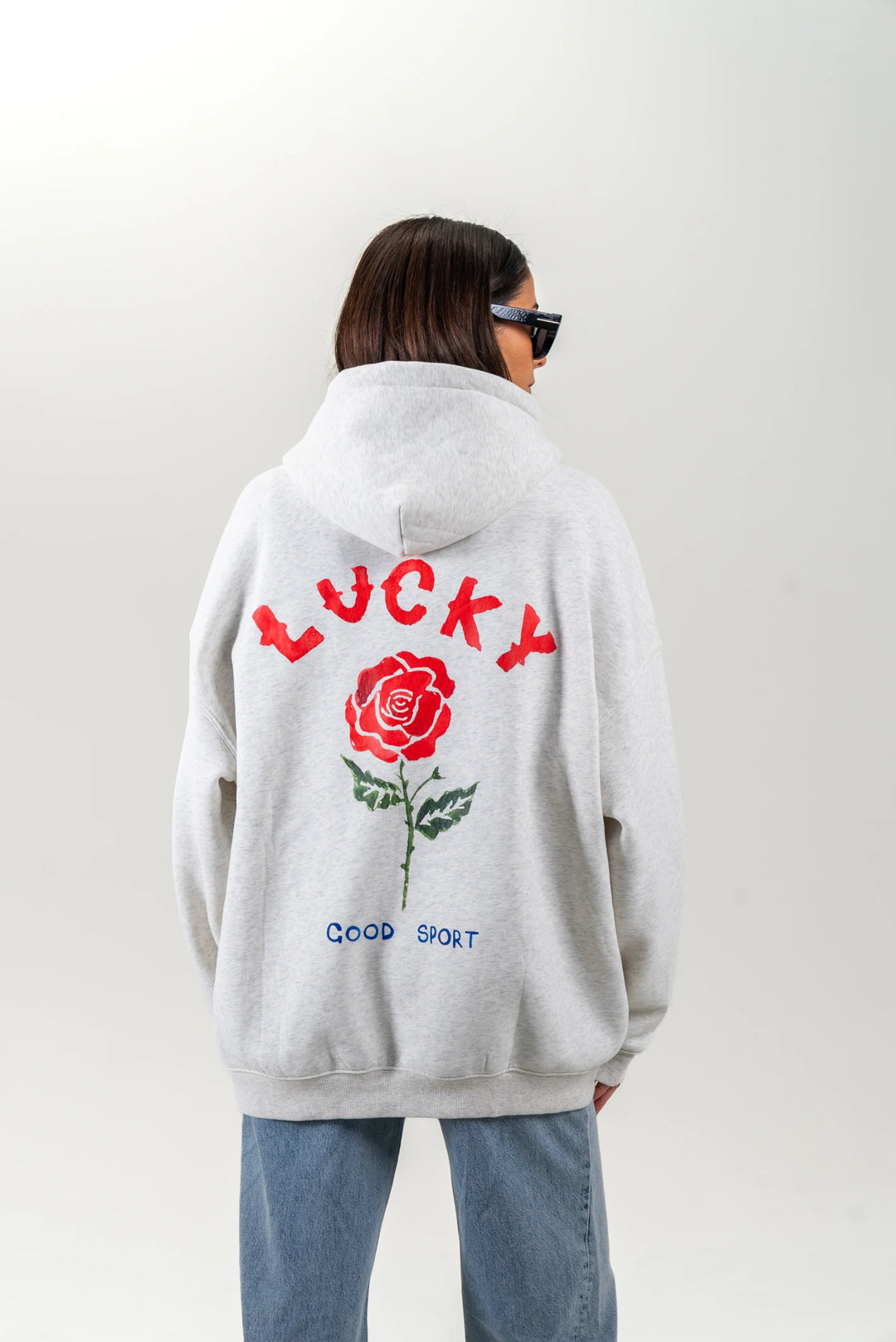 Maku - LUCKY Unisex Hoodie Light Marle Grey Windcheater Maku