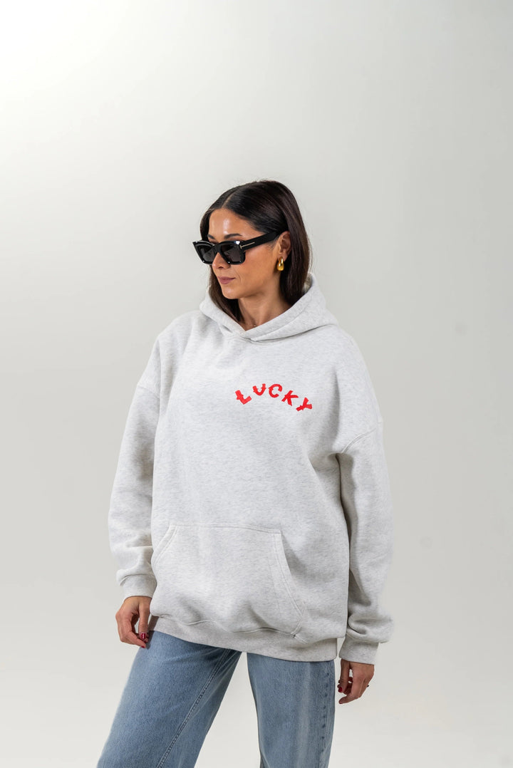 Maku - LUCKY Unisex Hoodie Light Marle Grey Windcheater Maku