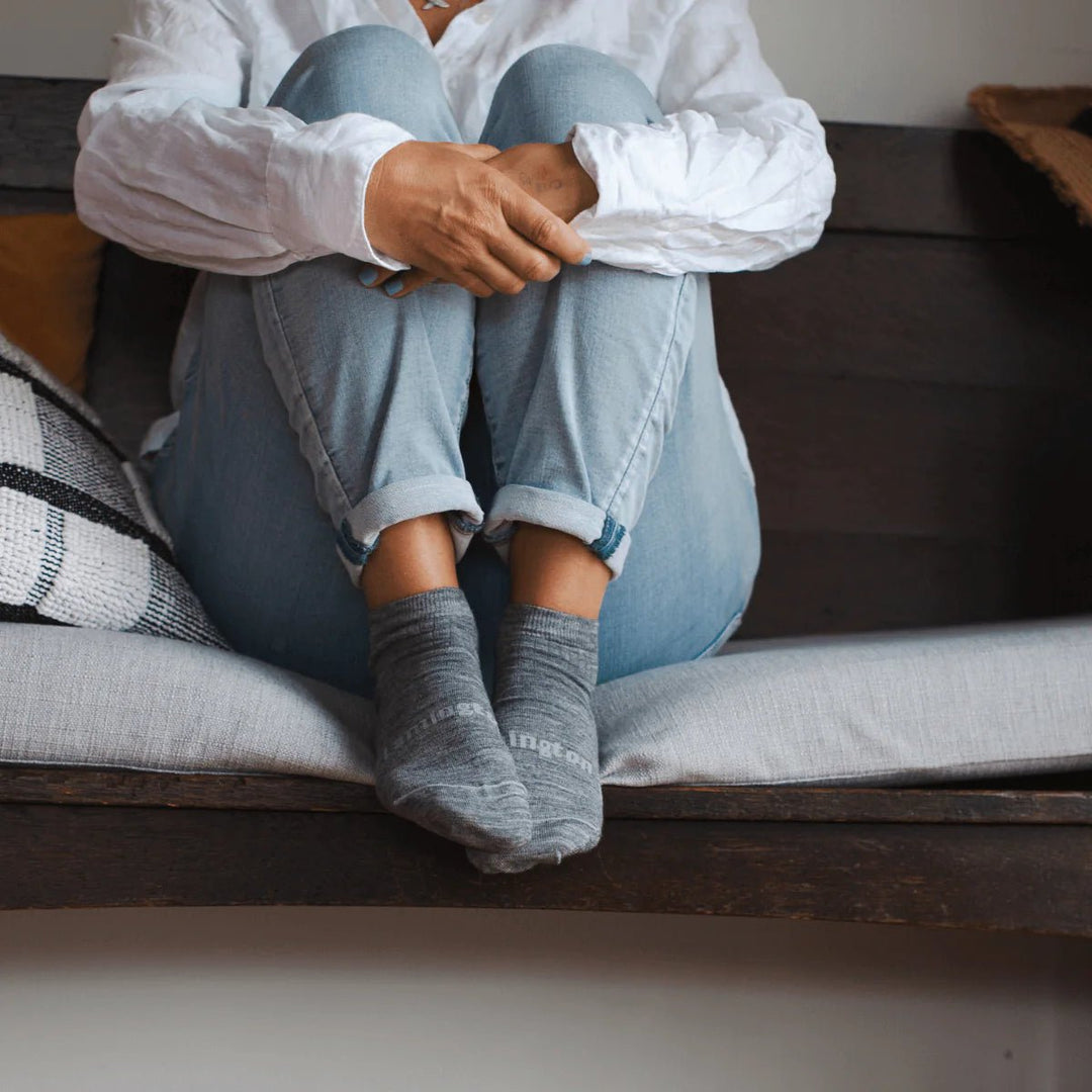 Merino Wool Plain Ankle Socks - White socks Lamington