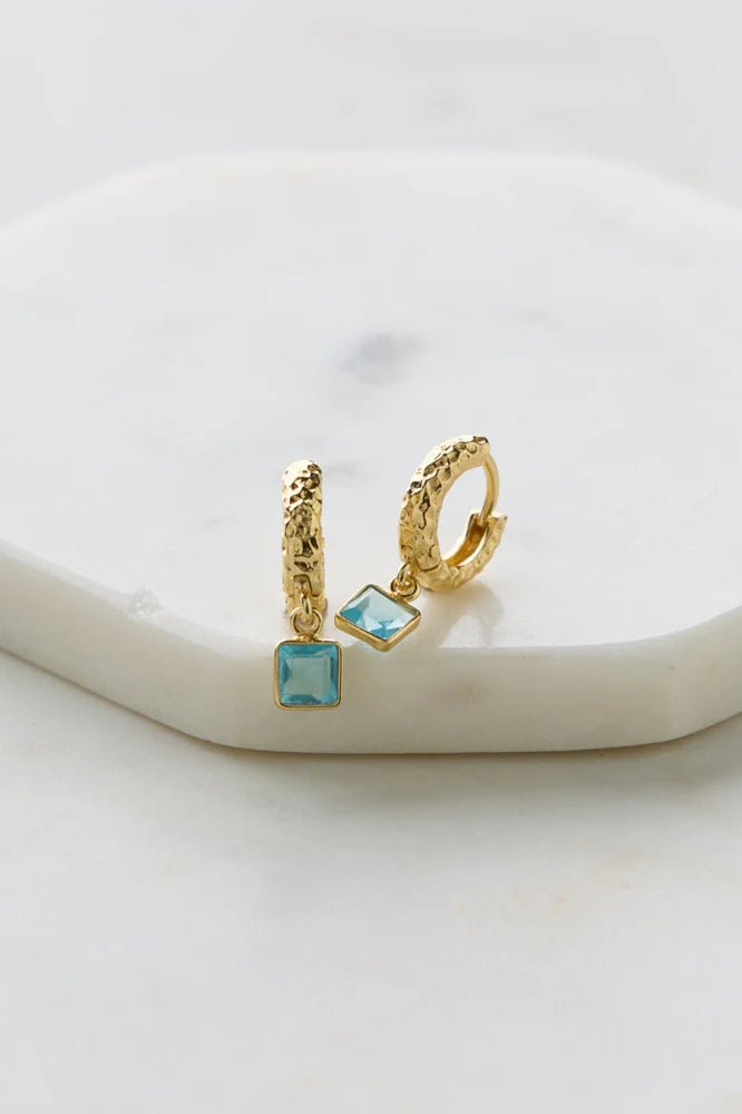 Mikayla Hoop Blue Topaz earing Zafino Jewellery