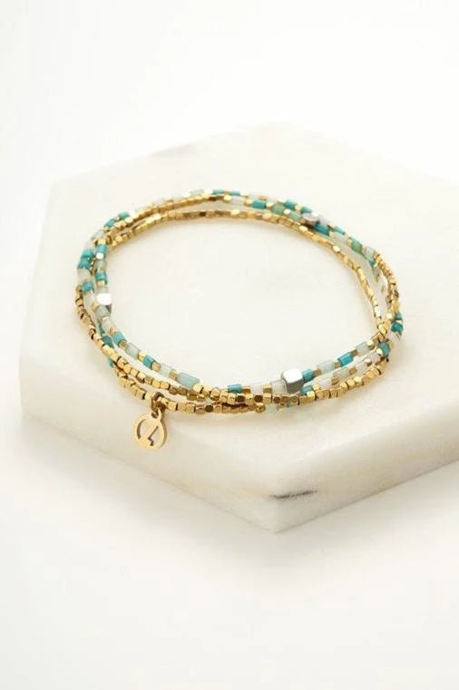 Ophelia wrap bracelet - Aqua bracelet Zafino Jewellery