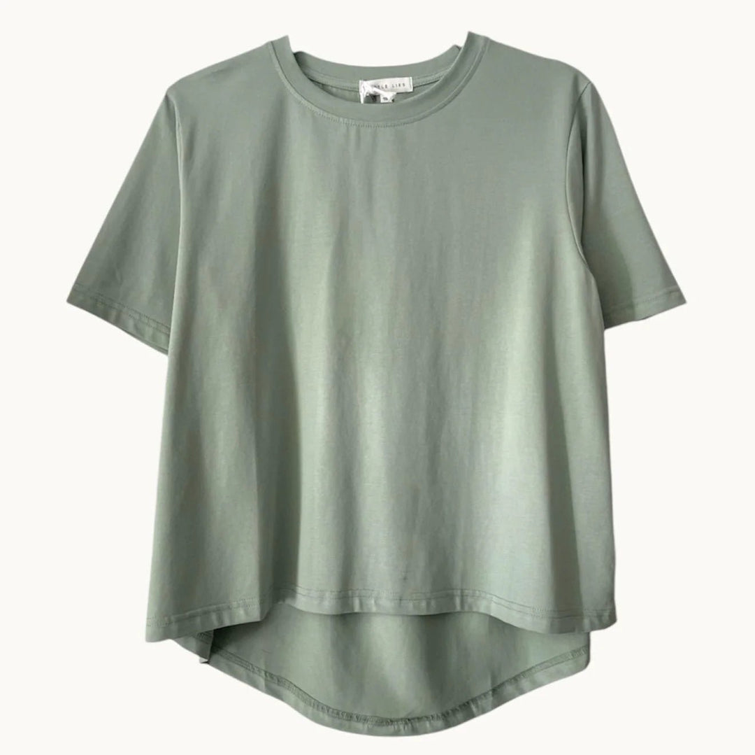 Pleat Back Tee - Mint Tee shirt Little Lies