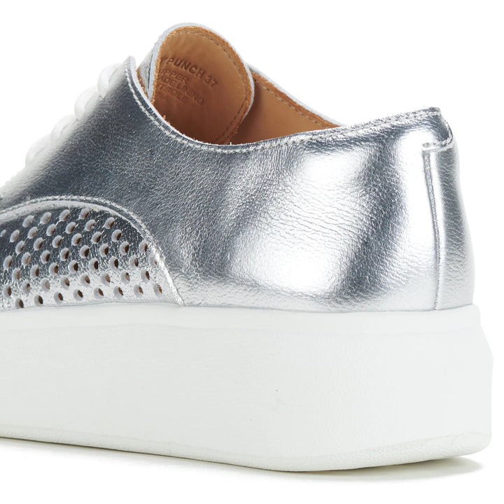 ROLLIE Derby City Punch Silver Shoes Rollie