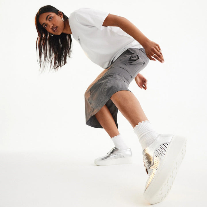 ROLLIE Derby City Punch Silver Shoes Rollie