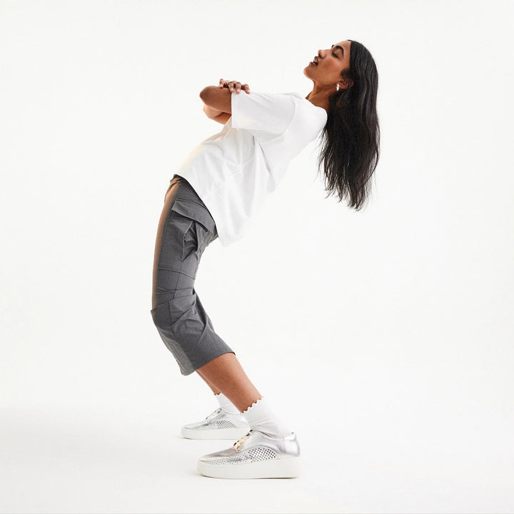 ROLLIE Derby City Punch Silver Shoes Rollie