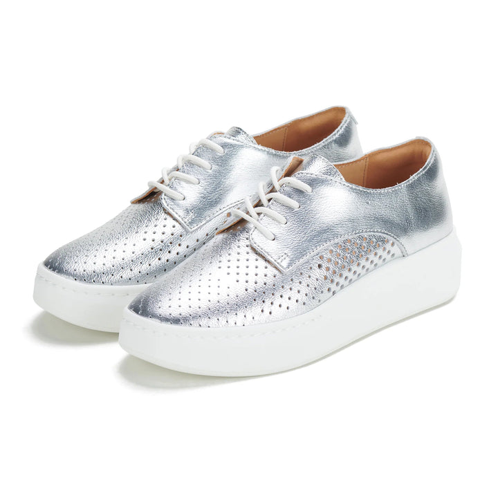 ROLLIE Derby City Punch Silver Shoes Rollie