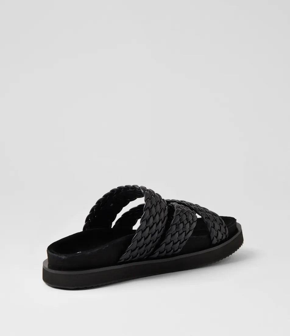 Rhodes Cross slide Black weave ROLLIE Shoes Rollie
