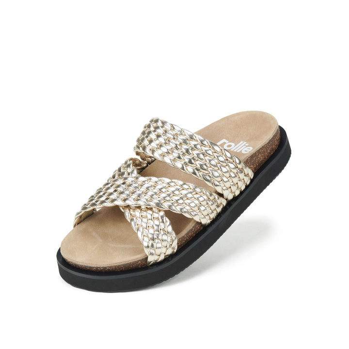 Rhodes Cross slide Gold Weave ROLLIE Shoes Rollie