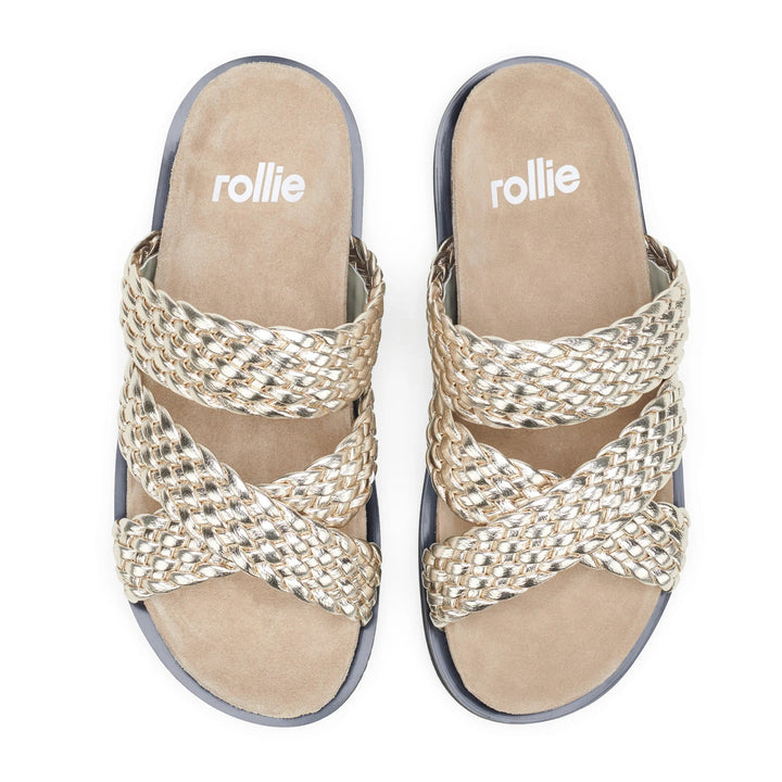 Rhodes Cross slide Gold Weave ROLLIE Shoes Rollie